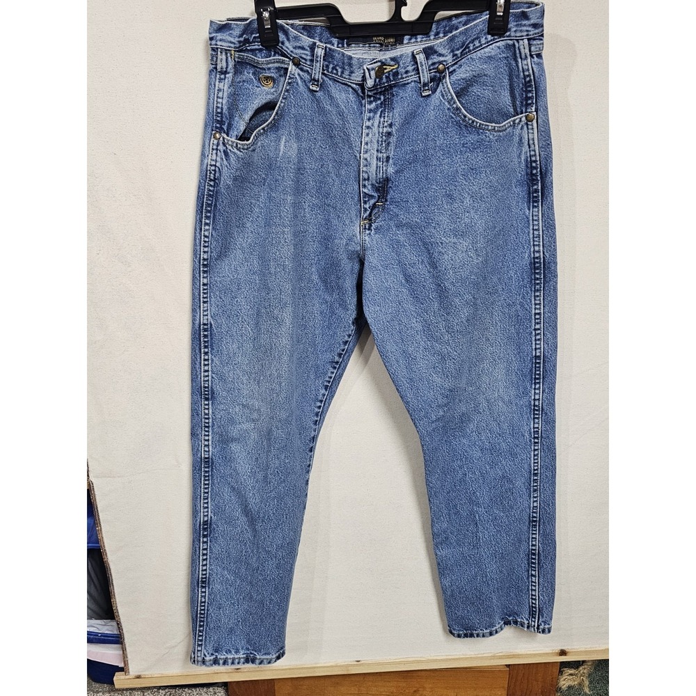 WRANGLER GEORGE STRAIT COLLECTION Jeans Western Cowboy Blue Denim Mens Sz 38x32